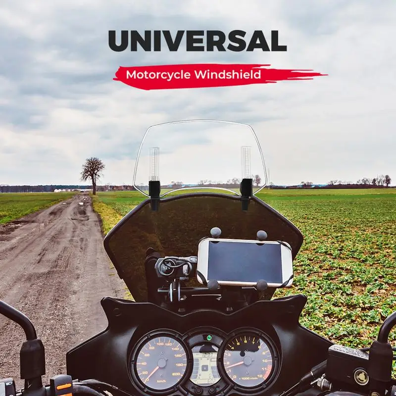 

Motorcycle Windshield Universal PC Motorcycle Windscreen Windshield Wind Deflector Easy Installation Motorbike Windshield Screen