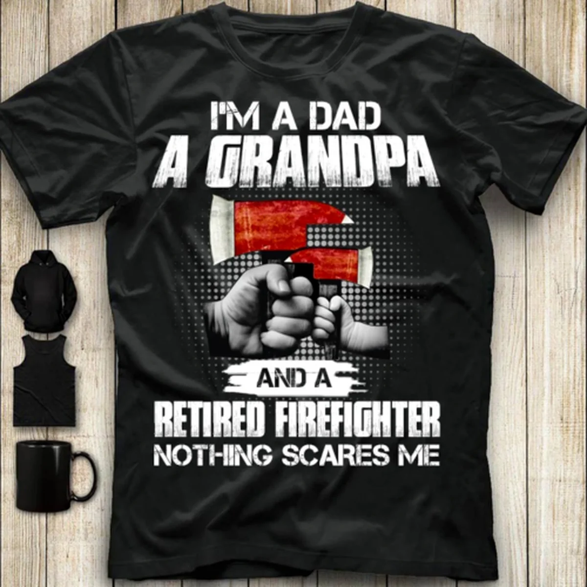 

Мужская хлопковая футболка с надписью I'm A Dad A дедушка и отставной пожарный, летняя футболка с коротким рукавом и круглым вырезом, новинка S-3XL