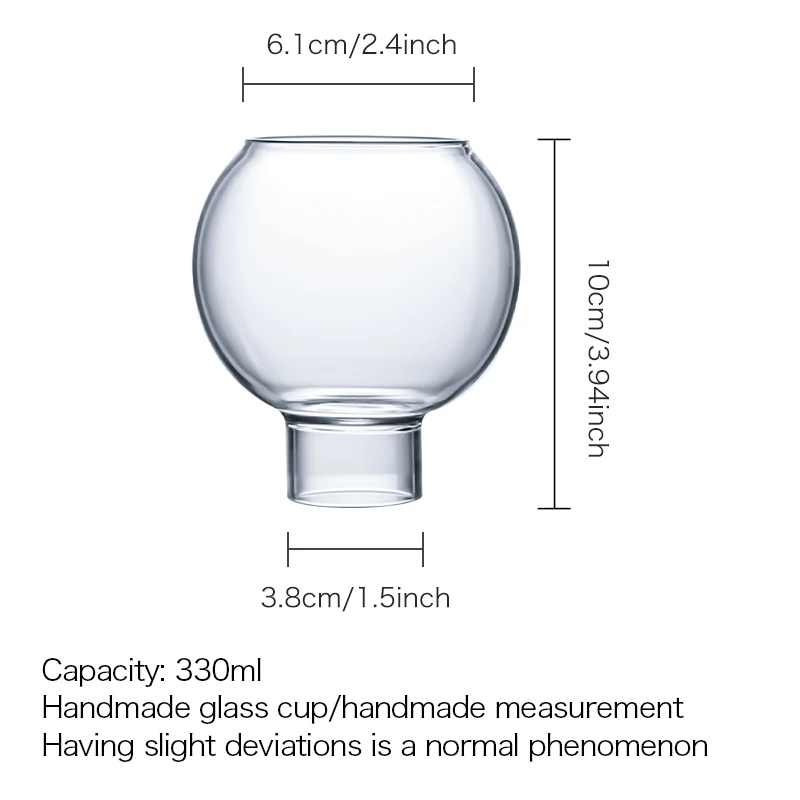 Inmeet A08 High Borosilicate Glass Handmade Round Creative Glass Cup Cocktail Cup Hotel Catering Utensils Ice Cream Yogurt Cup