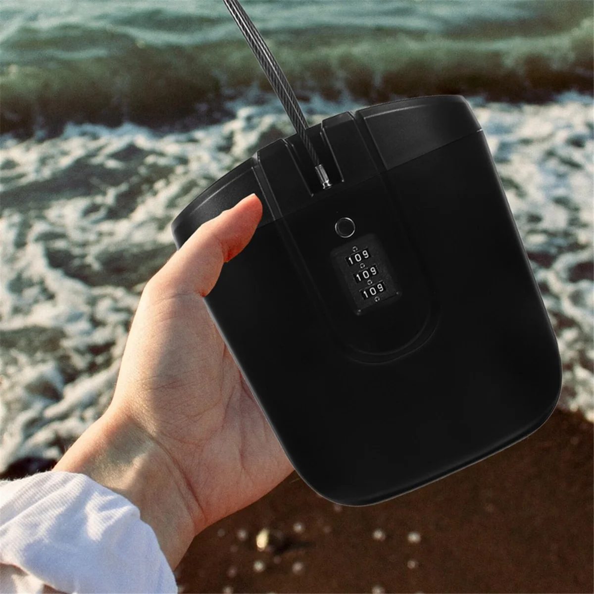 Portable Safe Lock Box Travel Safe Mini Beach Security Lock Box with Combination Lock Waterproof Key Lock Box Beach Safe