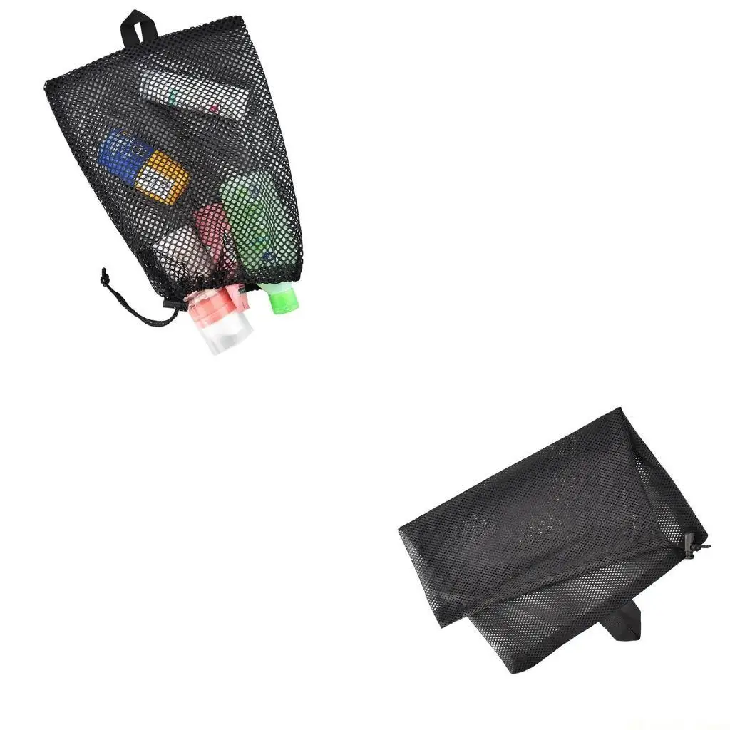 

31BE Черная сетчатая сумка для хранения из 5 предметов, сетчатая сумка, сумка для покупок с подвижным отверстием