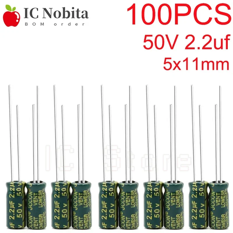 100PCS 50V 2.2Uf Ca…