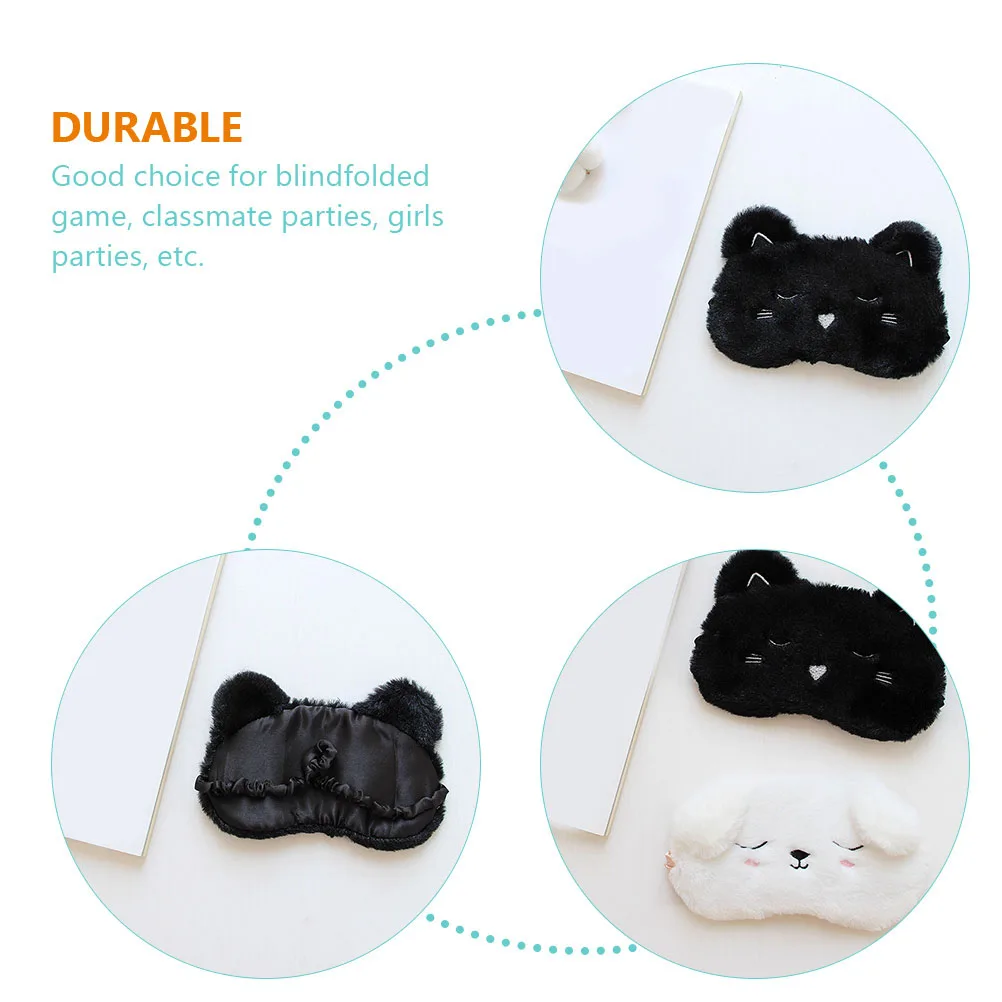 

2Pcs Cartoon Sleep Mask Animal Eye Cover Comfortable Elastic Bands Light Blocking Eye Shade Cover for Travel Kids Women