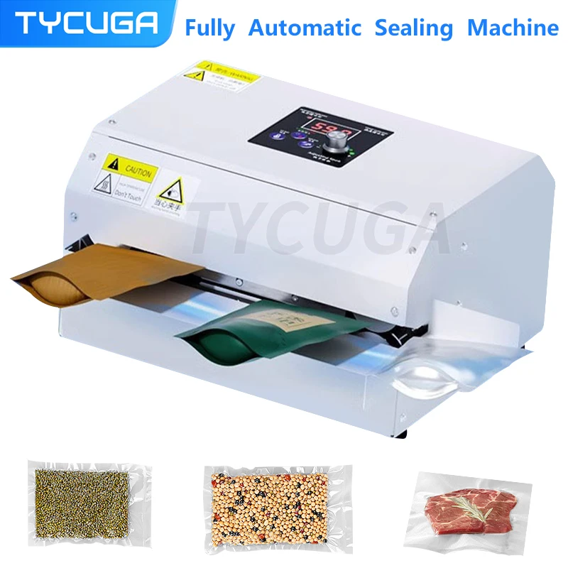 

Heat Bag Sealing Machine Package Sealer Bag Thermal Plastic Food Bag Closure Fully Automatic Sealer Candy Packing For Commercial