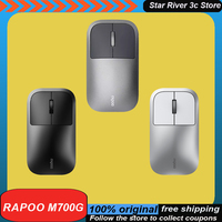 Rapoo M700g Wireless Mouse Aluminum Alloy Process Bluetooth Dual-Mode Lightweight Ergonomics Laptop Mini Silent Office Mouse