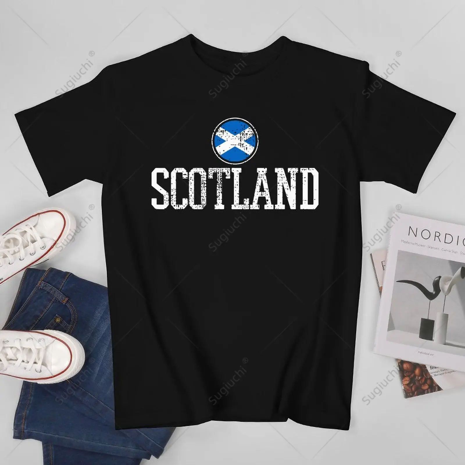 Unisex Men Scotland Scottish Flag UK National Proud Tshirt Tees T Shirts Women Boys 100% Cotton T-Shirt