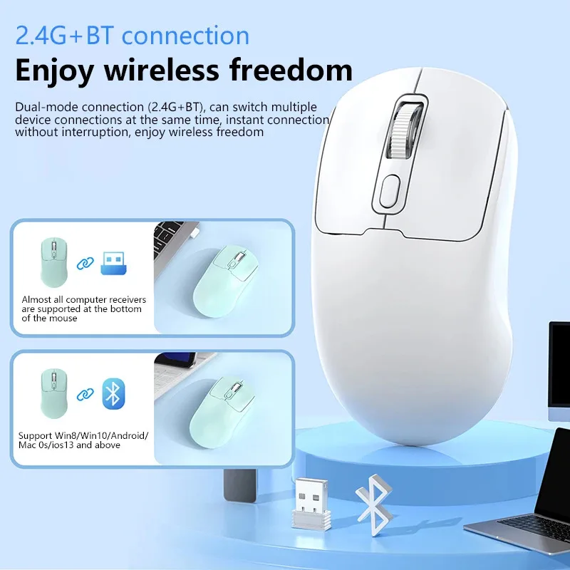 2026 2.4G ماوس لاسلكي USB استقبال 10 متر ثنائي الوضع ألعاب ماوس مكتب محمول صامت مريح كمبيوتر محمول ماوس لاسلكي جديد حار #4