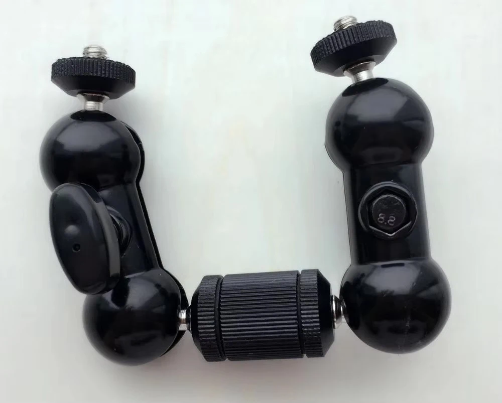 محول تركيب ذراع سحري 360 درجة 1/4 بوصة - 20 خيط لشاشة الكاميرا، حامل ثلاثي القوائم بإضاءة LED، محول 1/4