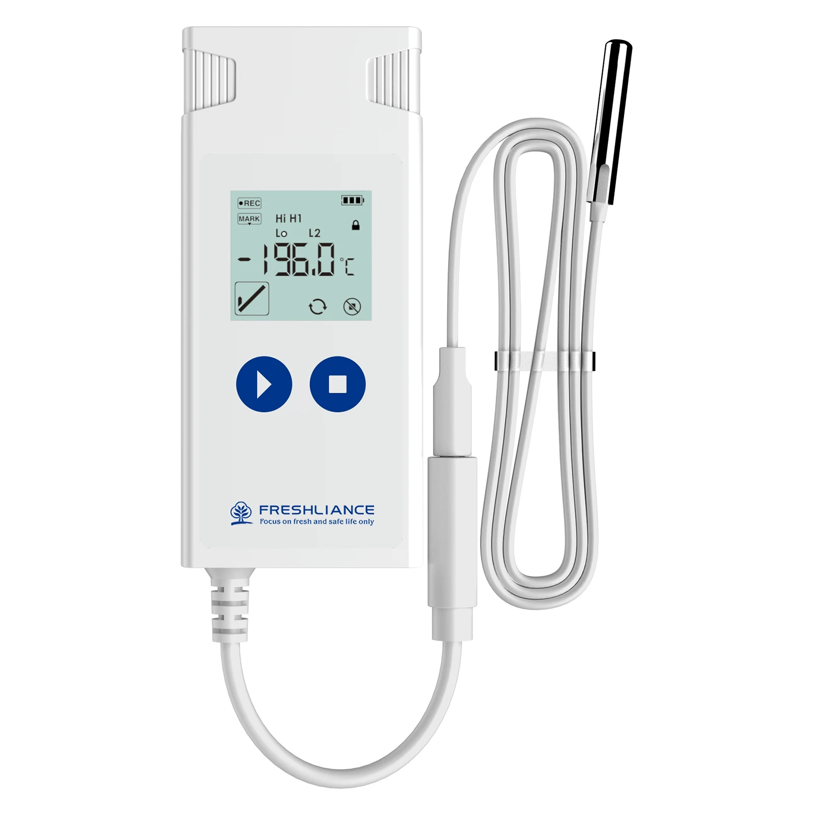Atlas Log-200 Sensor de temperatura externa de alta precisão USB Registrador de dados de temperatura ultra baixa