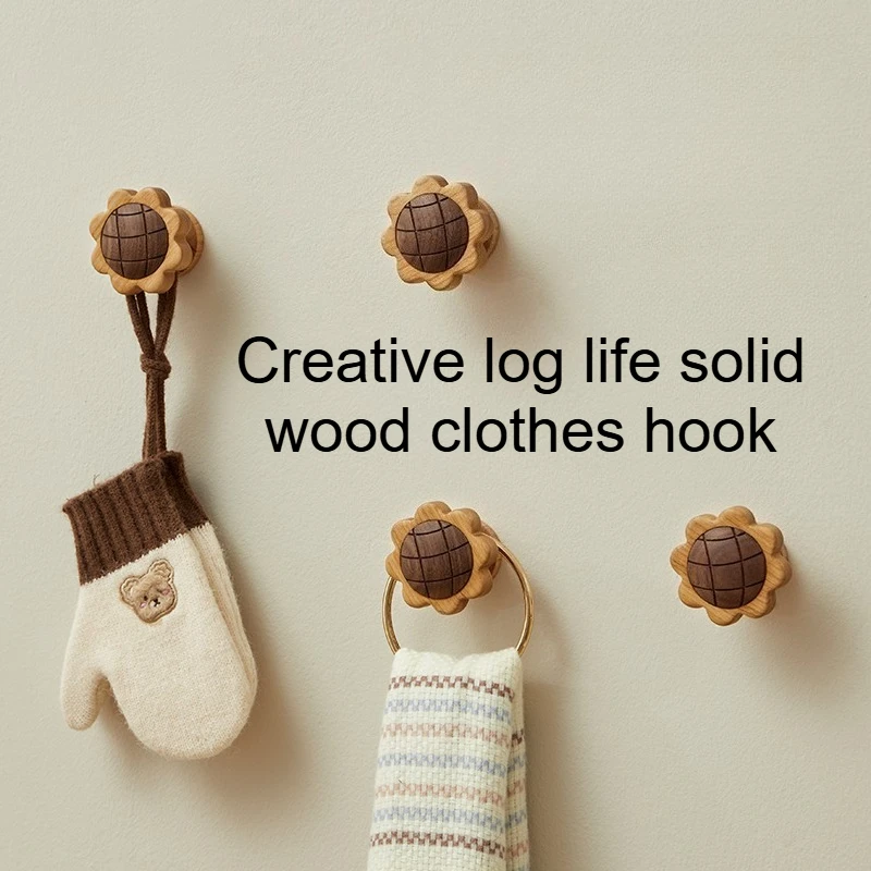 Wooden drawer hook room decoration animal hook wall keychain coat hook