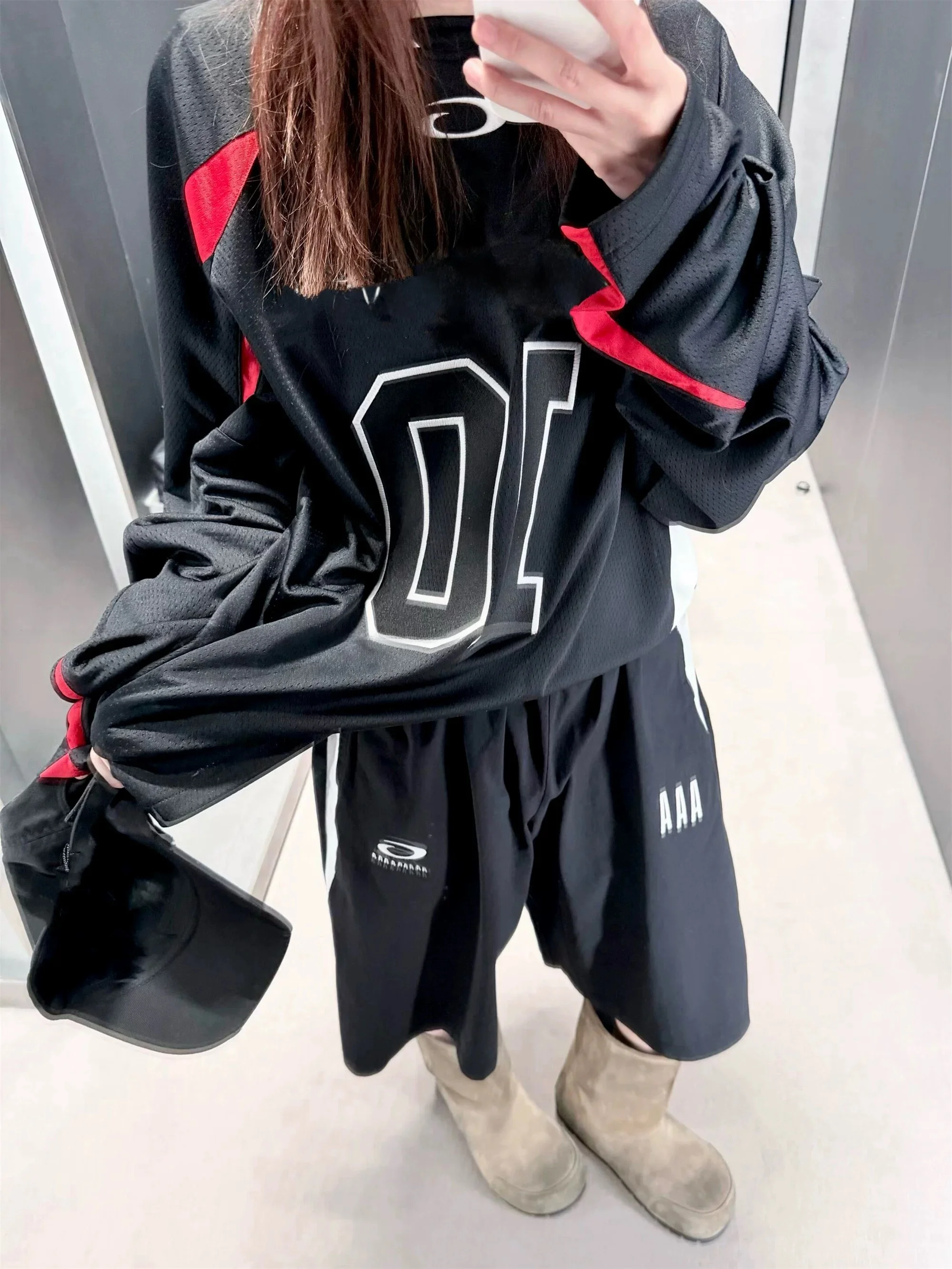 

ex Baskeall Series VANA ILUSION Embroidered Letter Color Blo orts Loose Fit Cotton Summer Trendy Couple Sle