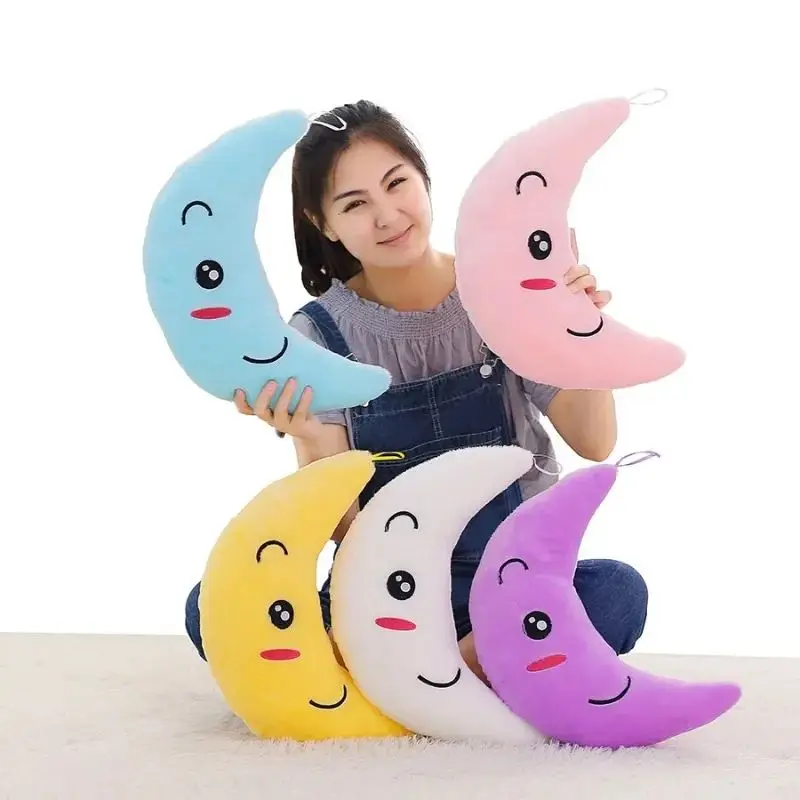 Moon Pillow PlushToys Cute Luminous Toy Led Light Glow in Dark Doll for Children Kids Cushion Floor Cute Pillow Holiday Gifts