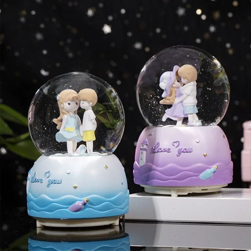 Creative Couple Crystal Ball Resin Base Glass Esferas Bola De Cristal Adornos Para El Hogar Home Decoration Desktop Decor 수정구