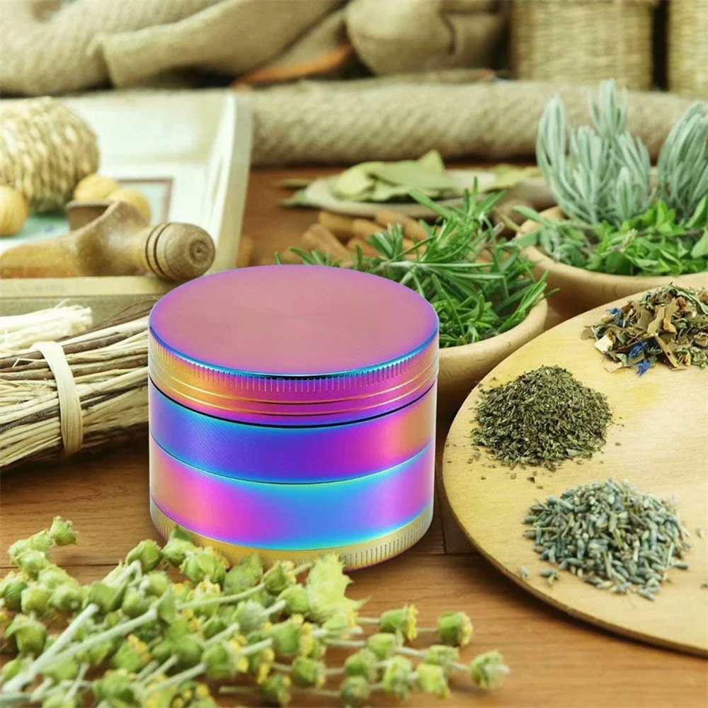 Dazzle color zinc alloy 40mm/50mm/55mm/63mm hand grinder 4 layer tobacco herb herb grinder Smoing accessories