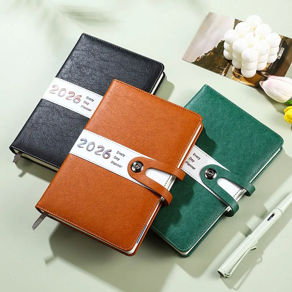 English 2026 Schedule Planner Notepad 12 Months Efficiency A5 Agenda Planning Notebook Simple Wear-resistant Diary Writing Pads