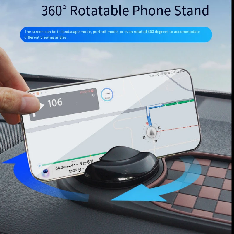 2 in 1 Dashboard Anti Slip Mat with Phone Mount 360-Degree Rotation Car Phone Holder Non-Slip Adhesive Mat for Car image 3