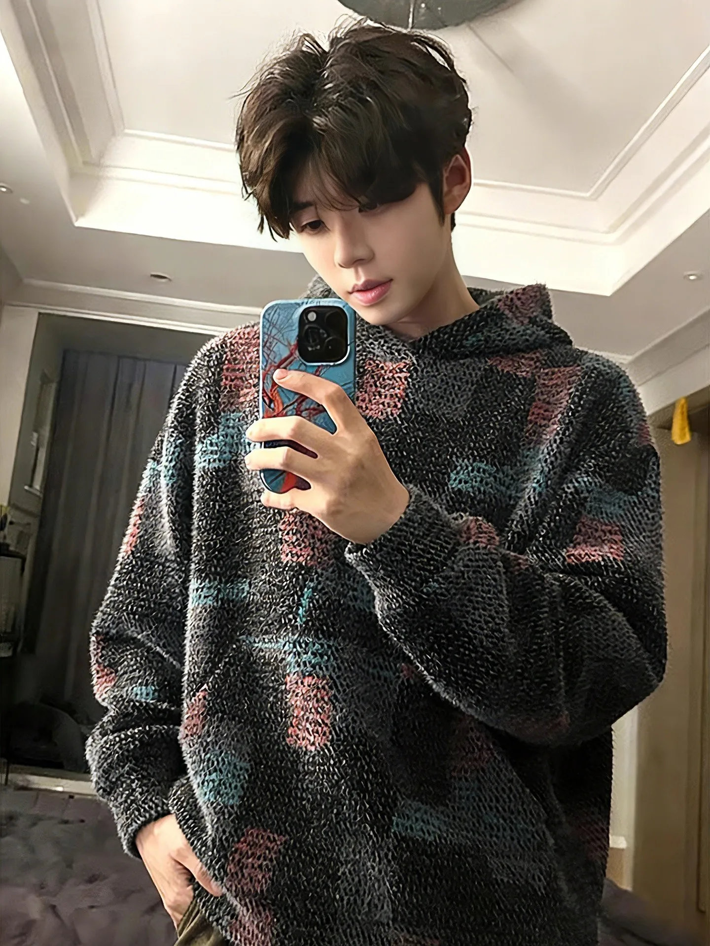 

Мужская плотная вязаная толстовка Cleanfit в клетку для осени и зимы, американская базовая куртка, которую можно носить как верхнюю одежду или как внутренний слой.