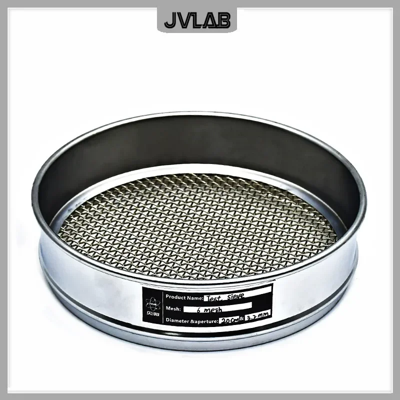 Lab Analysis Sieve Woven Wire Mesh Sampling Inspection Pharmacopeia Test Sieve 304 SS Mesh Chroming Frame Diam.20cm 4~10 Mesh