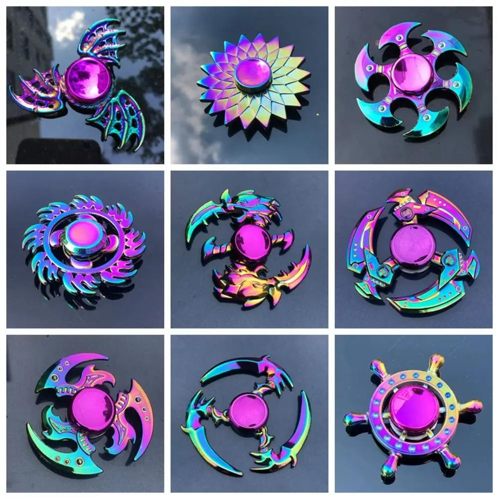 Punk Dragon Wings Hand Spinner โลหะผสมต่ําเสียงรบกวนโลหะ Rainbow Finger Spinner ความเร็วสูงป้องกันความดันปลายนิ้ว Gyro เด็กของขวัญ