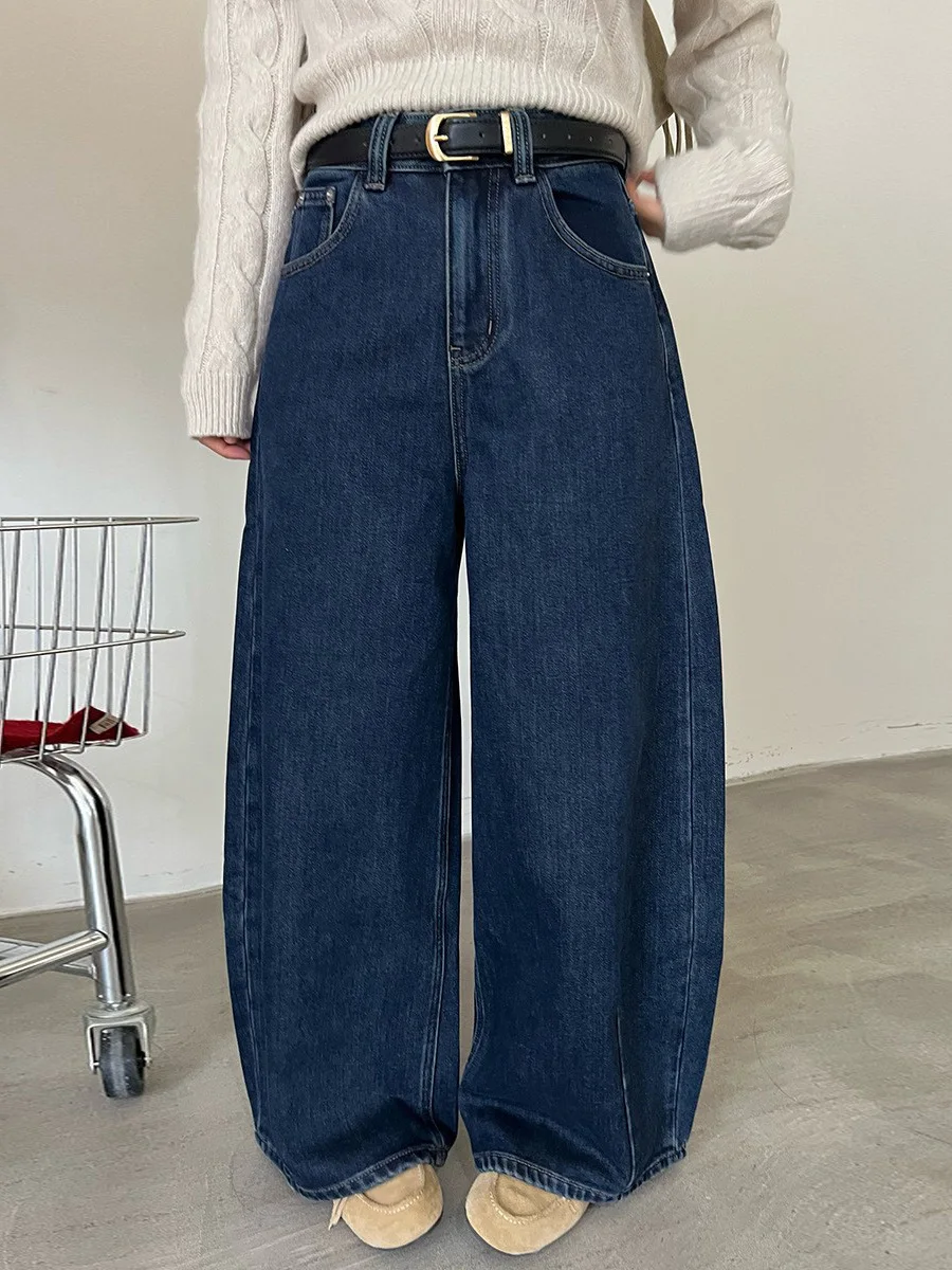 

Джинсы женские Deep Blue с высокой талией, широкими штанинами, винтажные, зимние, тонкие, облегающие, широкие, в пол, в стиле Dad Jeans...