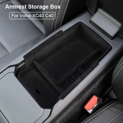 For Volvo XC40 C40 Center Console Organizer Armrest Storage Box Pallet Container Holder Tray Cars 2019 2020 2021 2022 2023 2024