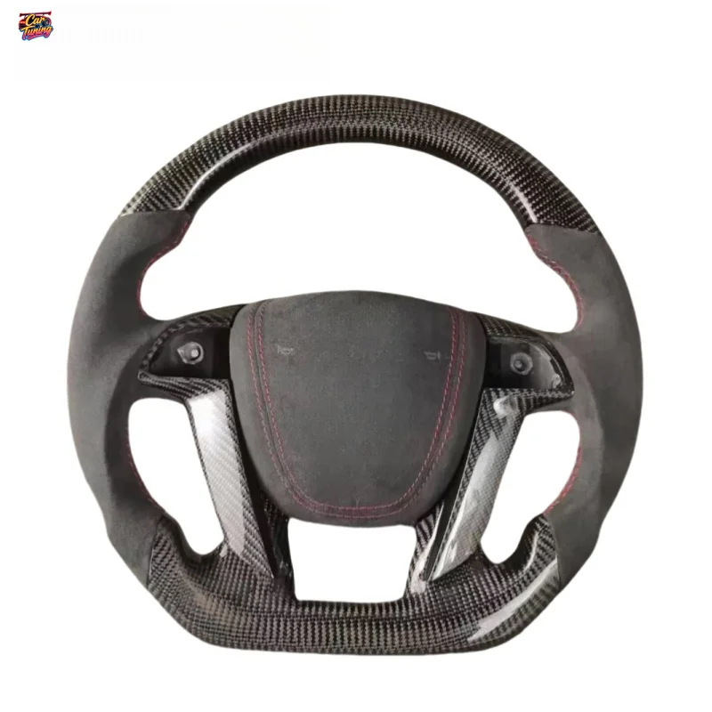 For  Honda Eighth Generation Accord Odyssey Crosstour Flat Bottomed Carbon Fiber Steering Wheel Modification Without Airbag