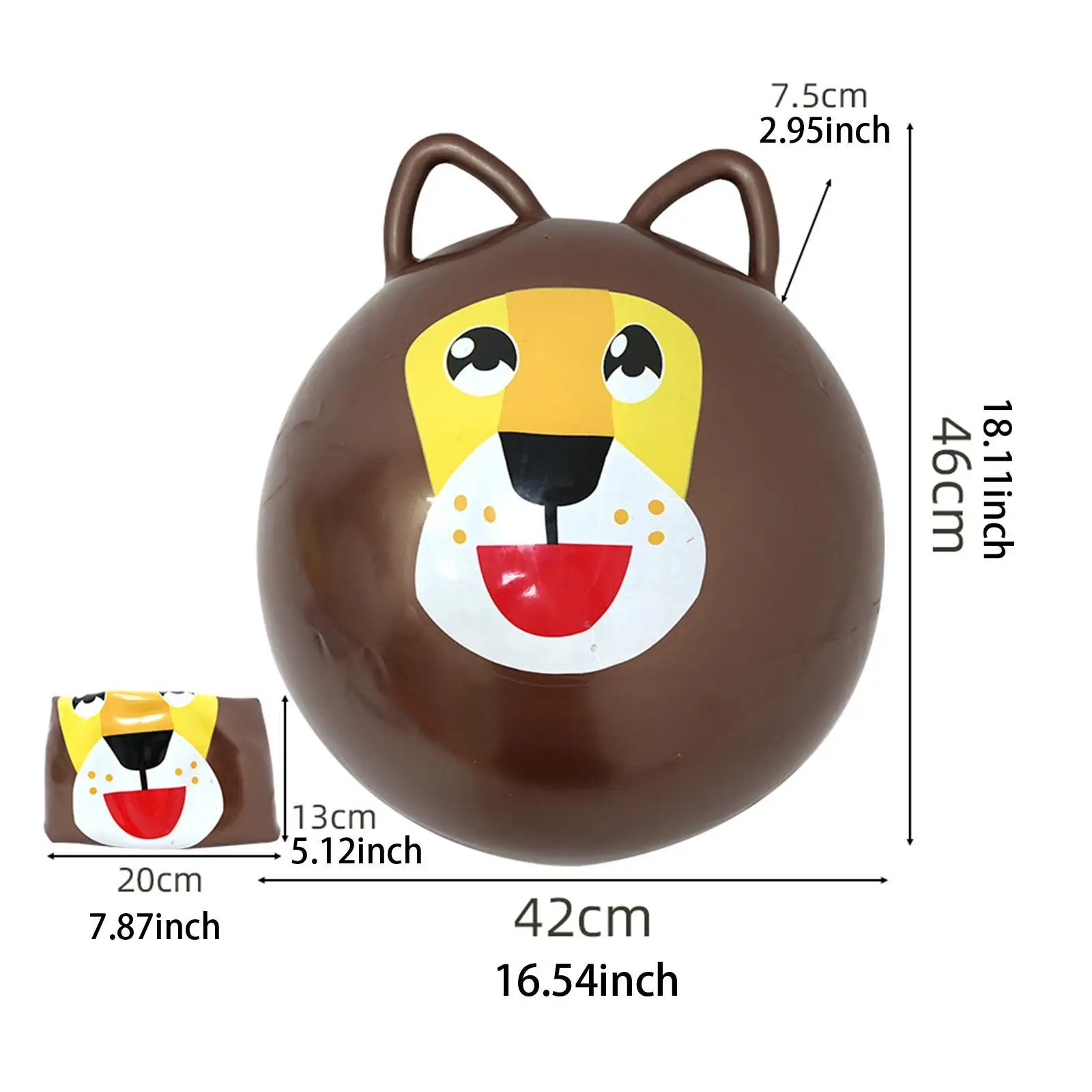 Jumping Ball Sports Hopping Ball Cartoon Kindergarten Jump Game for Boys Girls Cute with Handle 42cm Bouncy Ball Kids Toy