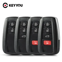 KEYYOU 1PCS For Toyota Camry Prado 2018 2019 2 Buttons With Emergency Key Blade Car Smart Remote Key Shell Case