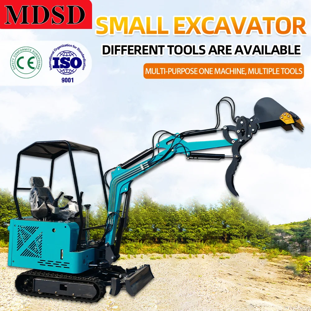 Excavator Mini MD Diesel dengan Aksesoris, Pengiriman DDP, Excavator Kecil Hidrolik, Aksesoris Lengkap, Excavator Pertanian untuk Kubota