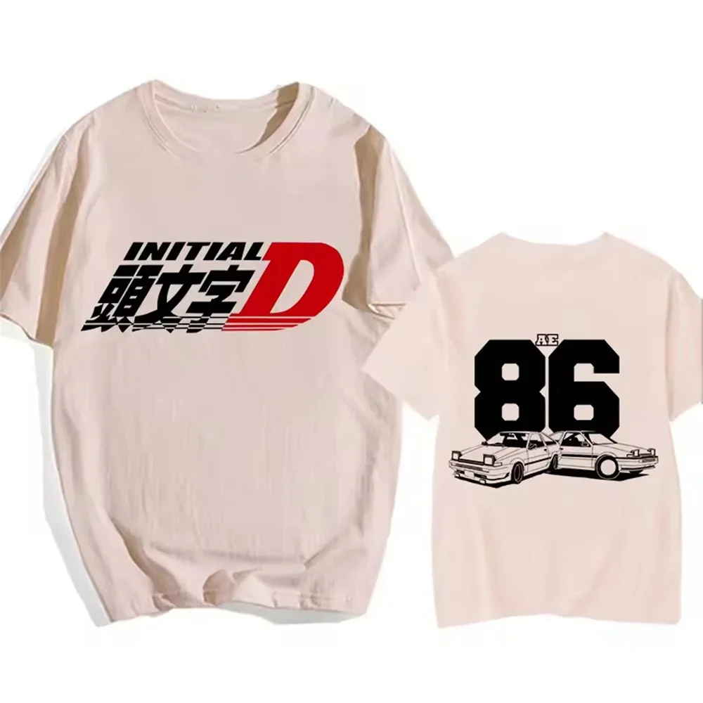Initial D  Pure Cotton T Shirt Comic Manga Japanese Men Top Graphic Designer Harajuku Man Clothing