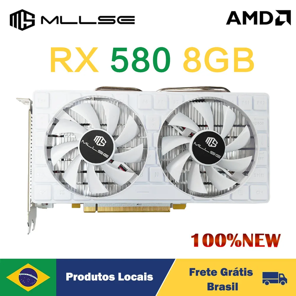 MLLSE AMD RX 580 8GB 2048SP 6Pin Placa De Video Gaming Graphics Card GDDR5 256Bit PCI Express 3.0 ×16 Radeon GPU rx580 8g