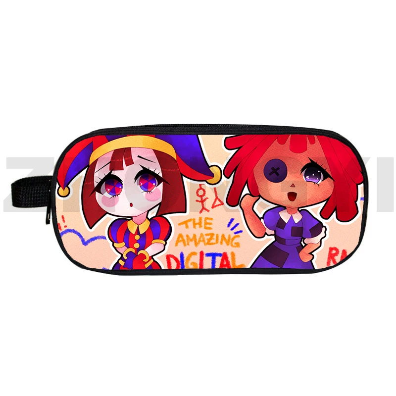 

The Amazing Digital Circus Pencil Case Boys Cartoon Pen Bag Student Anime Pencil Box Stationery Storage Bags 3D Cosmetic Case