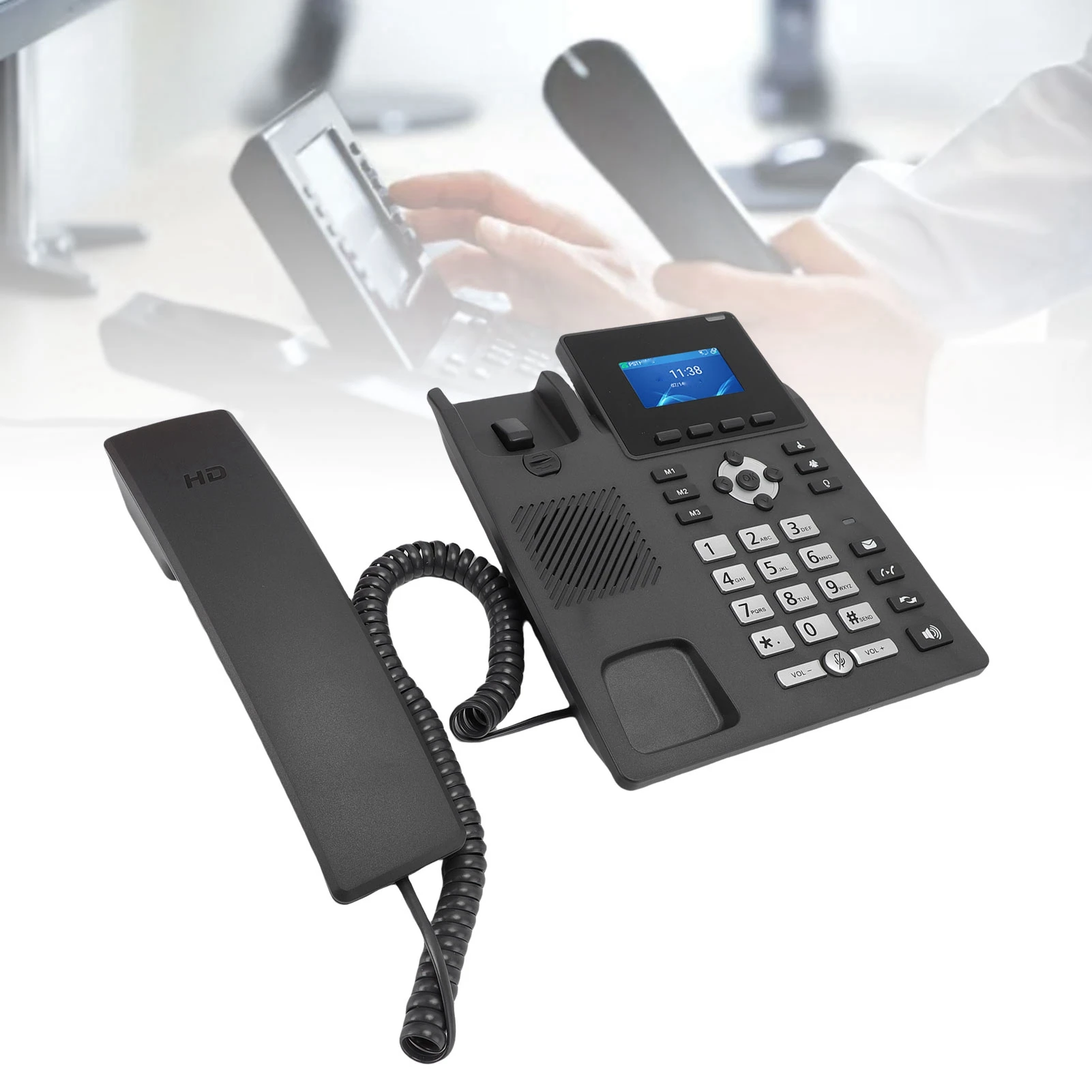 Business IP Phone IP Phone IP Phone VoIP Accounts 2.4 Inch Color Display Dual Port Gigabit Ethernet Desktop Business Media Phone