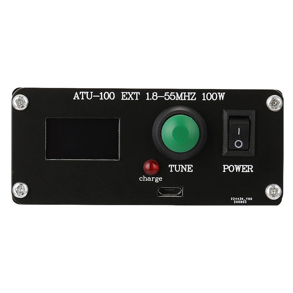 ATU-100 1,8-50 MHz antennetuner van N7DDC 7x7 met 0,96 inch OLED-behuizing Gemonteerde mini automatische antennetuner 0,91 inch OLED-display