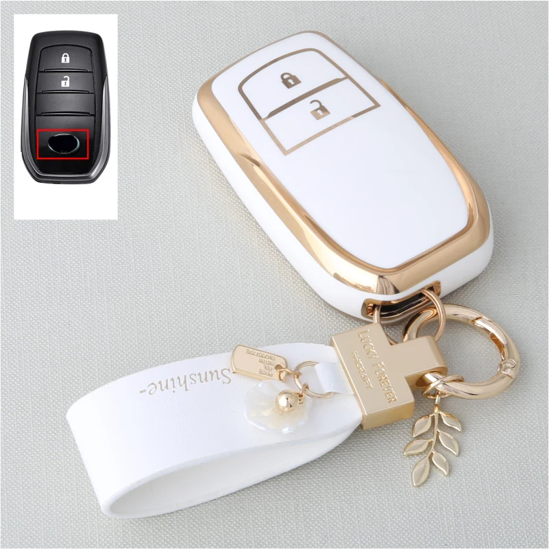 2/3/4 Button Car Key Case Cover for Toyota RAV4 HARRIER Hilux Fortuner Land Cruiser Crown Highland Prado Yaris Cross Aygo X 2022