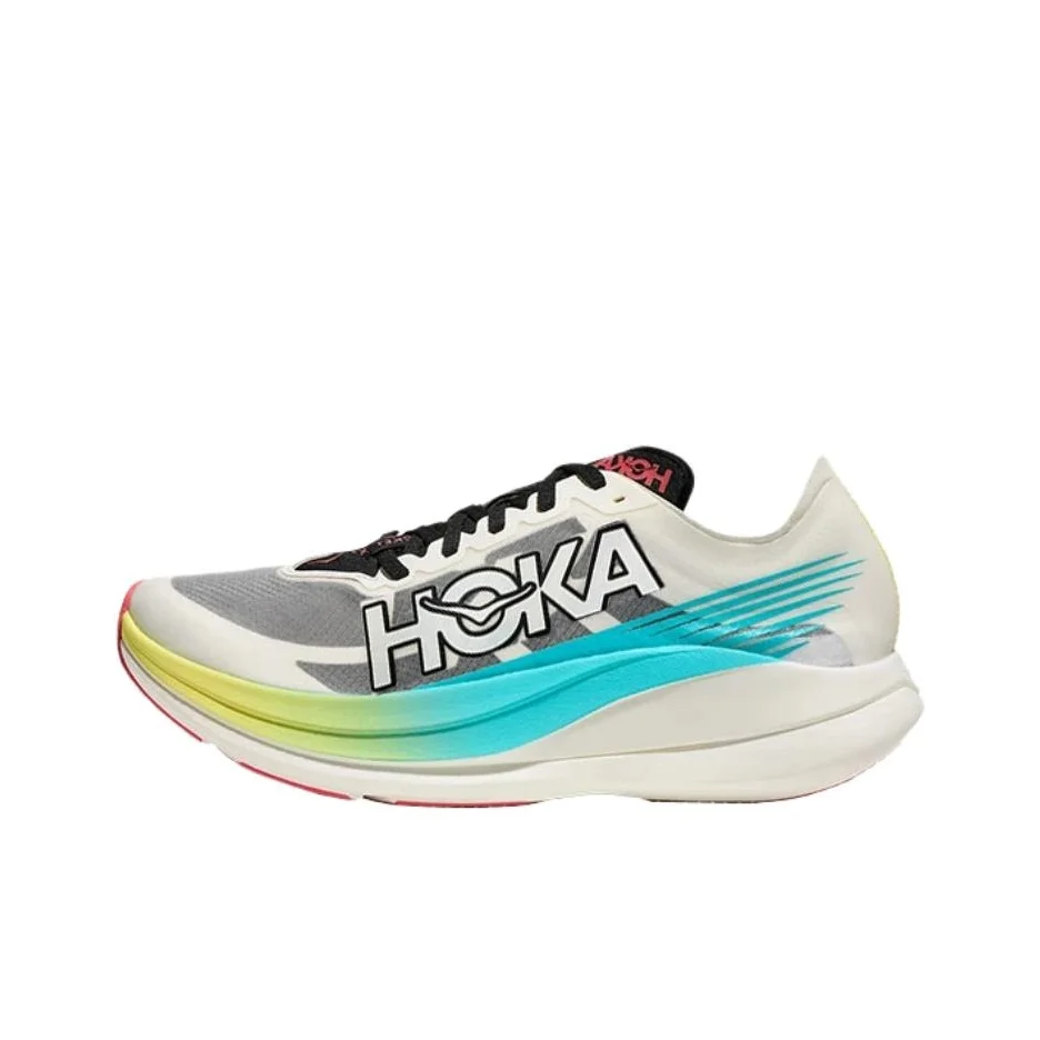 

HOKA ONE ONE ROCKET X 2 Slip Resistant Abrasion Resistant Low top Casual Running Shoes Unisex White Gray 1127927-YZC