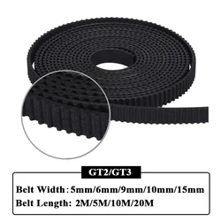2m/5m/10m/20m GT2 GT3 Open Timing Belt Width 5mm/6mm/9mm/10mm/15mm GT2 GT3 Belt Rubber Aramid Fiber Cut to Length for 3D Printer