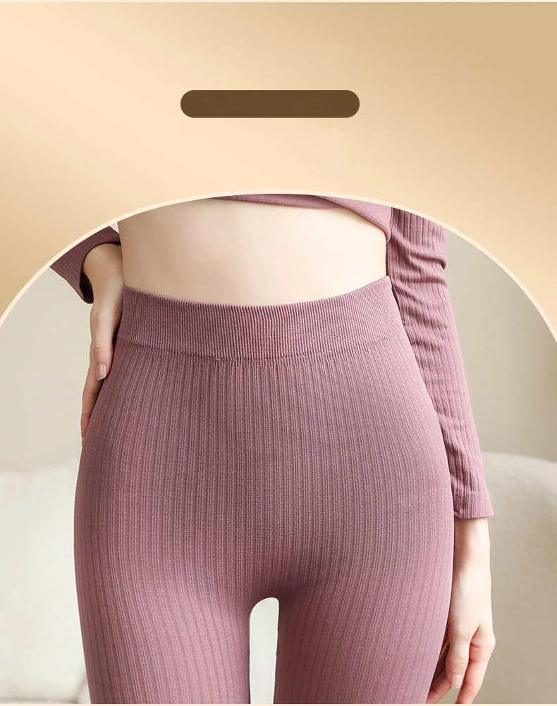 2-teiliges warmes Thermo-Unterwäscheset für Damen, sexy Unterwäsche, lange Unterhosen, Herbst-Winter-Thermo-Set, Damenkleidung mit mittelhohem Kragen und formgebendem Design. – Detail 7