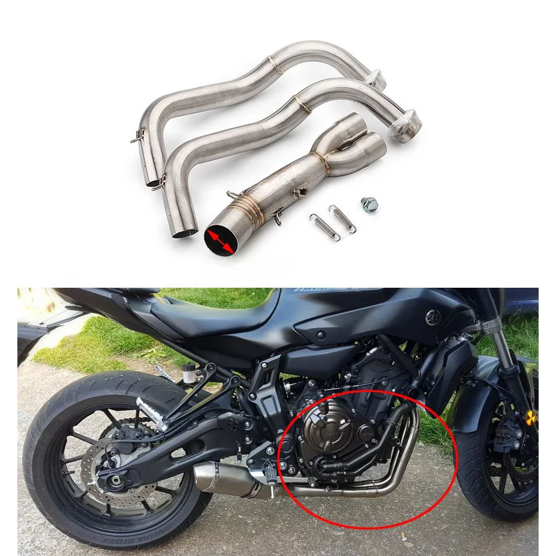 

Полная система выхлопной системы мотоцикла, передняя труба, модифицированный глушитель, без шнуровки для Yamaha MT07 MT09 FZ07 FZ09 xsr900