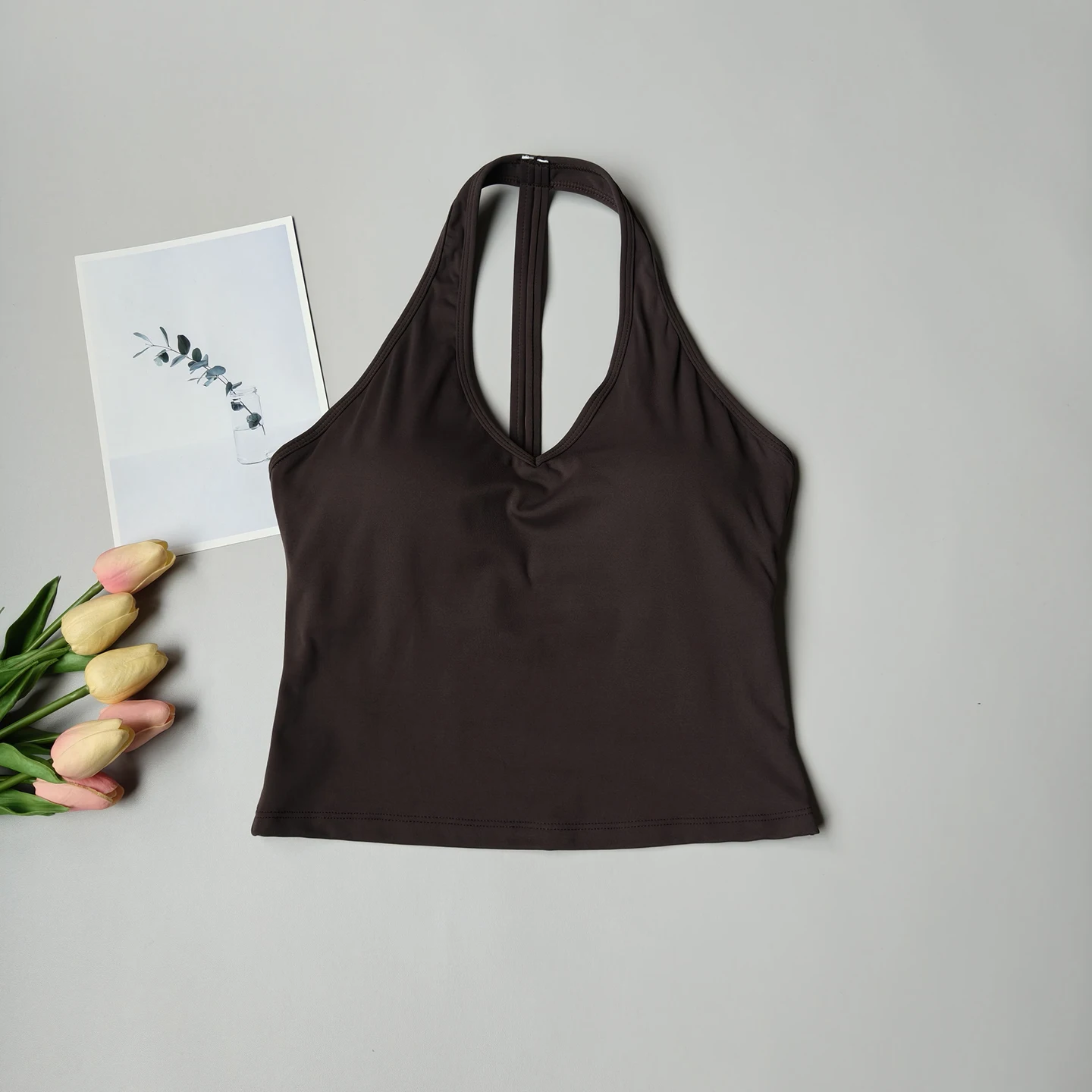 Sportbeha Dames V-hals Halter Hals Mooie rug Push-up Yoga Vest Gym Top Bovenkleding Hardlopen Schokbestendig Fitness BH Top