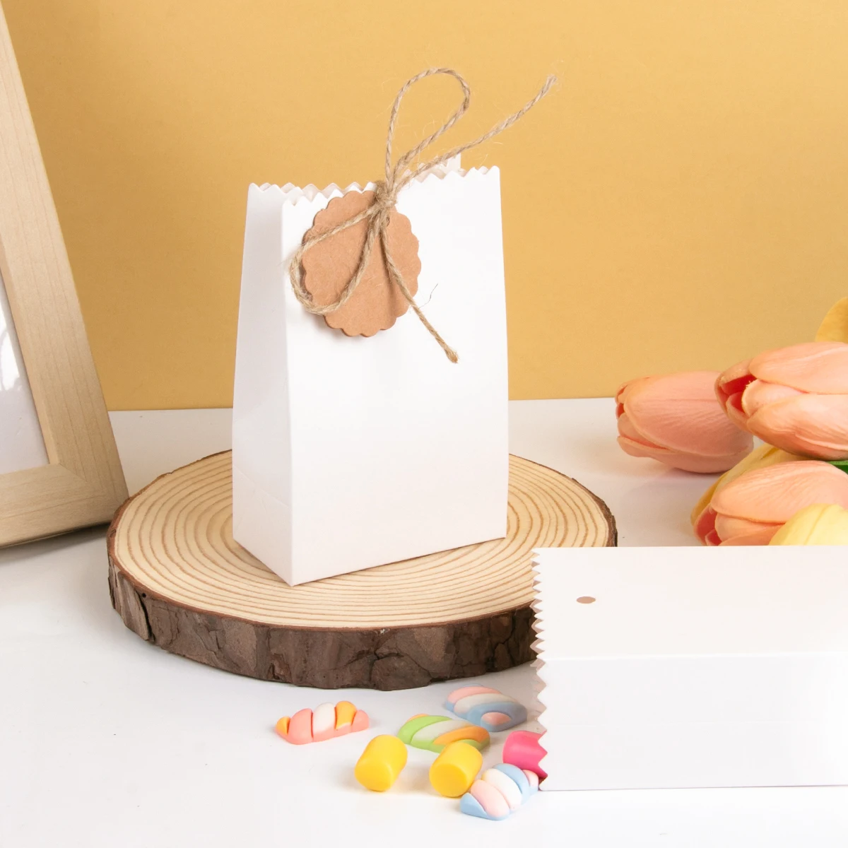 10/20pcs Retro Kraft Paper Bag With Hemp Rope Wedding Birthday Favor for guest Gift Packaging Bag Candy Box Christmas party