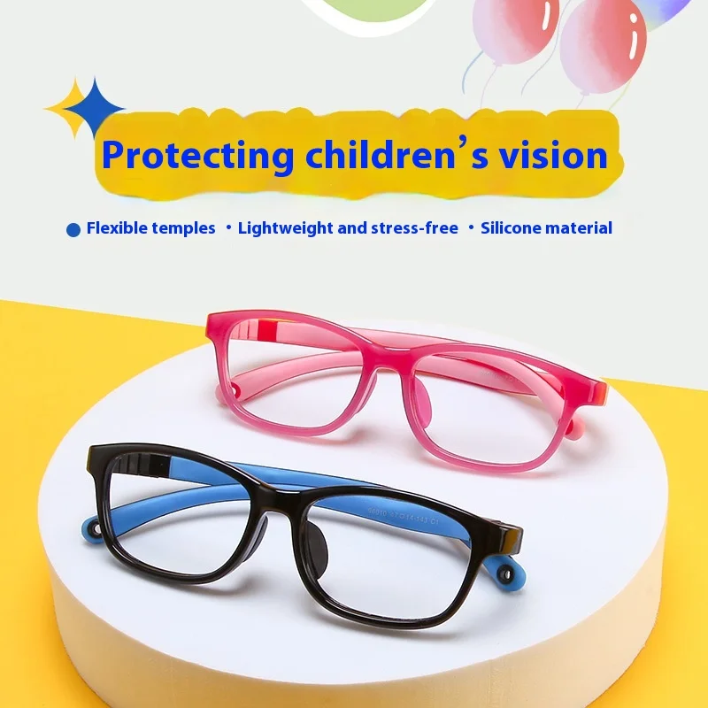 

47-14-143 Kids Eyeglasses Frames Blue Red Children Glasses TR90 Flexible Myopia Soft Optical Frame Kid Eyewear Oval Glasses 9009