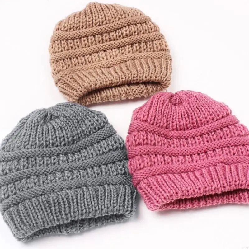 

95AE Baby Hats Autumn Winter Warm Girl Boy Toddler Infant Kids Caps Unisex Knitted Hat Newborn Photography Props