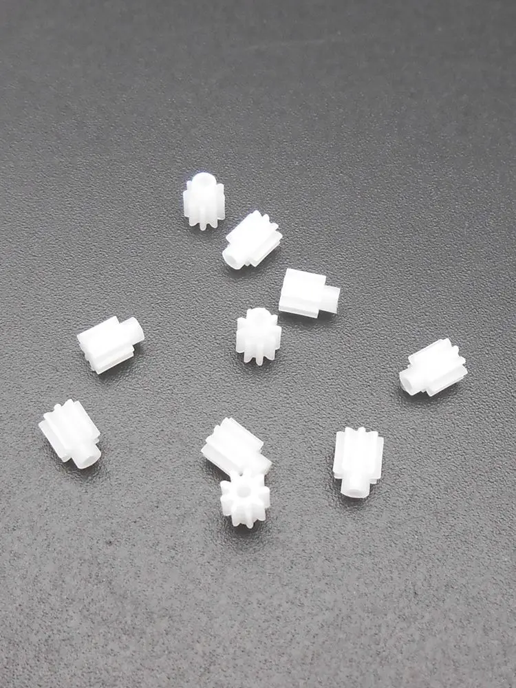 20 pièces/lot 0.3M 9 dents en plastique pignon d'engrenage droit 0.3 module ouverture d'alésage 1MM 0.95MM avec convexe 9T1A hauteur 4MM XDia.3.15MM T = 9