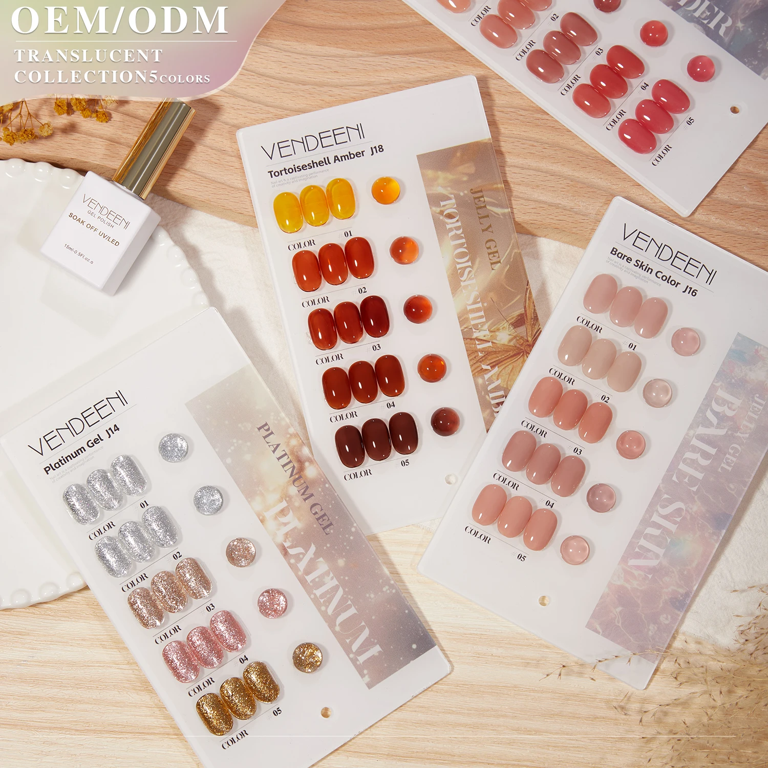 vendeeni 2025 usine nouvelle mode offre spéciale Kit d'art des ongles peau nue Gel UV Salon de manucure en gros 5 couleurs Kit de vernis à ongles Gel Uv