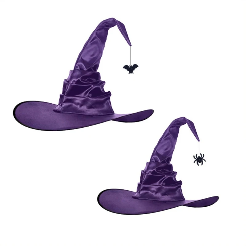 

Halloween Hat Adults Cosplay Costume Decorations Wrinkled Wizard Witch Hats