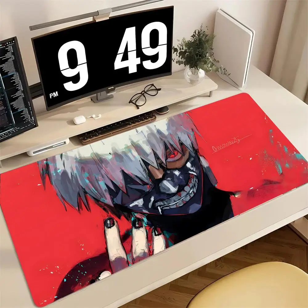 

Коврик для мыши с изображением аниме-персонажа Kaneki Ken из Dark T-Tokyo Ghoul, большой игровой коврик для мыши с LockEdge, утолщенный коврик для клавиатуры, настольный коврик