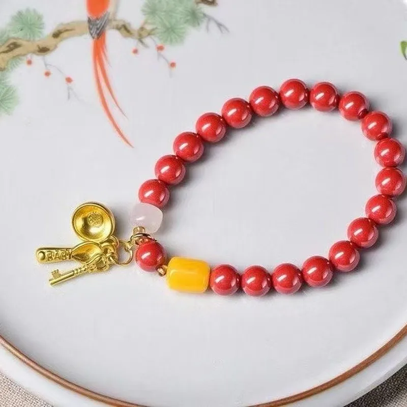 Natural Beads, Imperial , A Unique And Stylish-Style Bracelet Women, Featuring A Lucky Cha