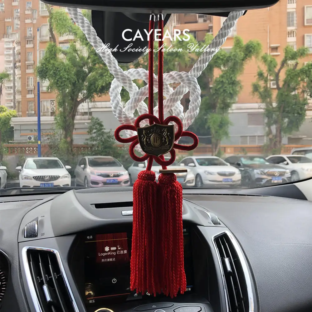 Cayears JDM JP Junction Produce Luxury Red Fusa Kiku Knot Kintsuna Rope For Car Auto Rearview Mirror VIP Fastening