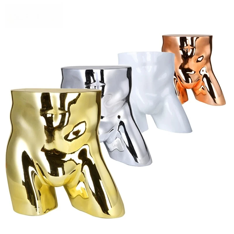 Glossy Electroplated Men Women Torso Mannequin, Bra Panties Underwear Display Dummy for Clothing Store Window Display